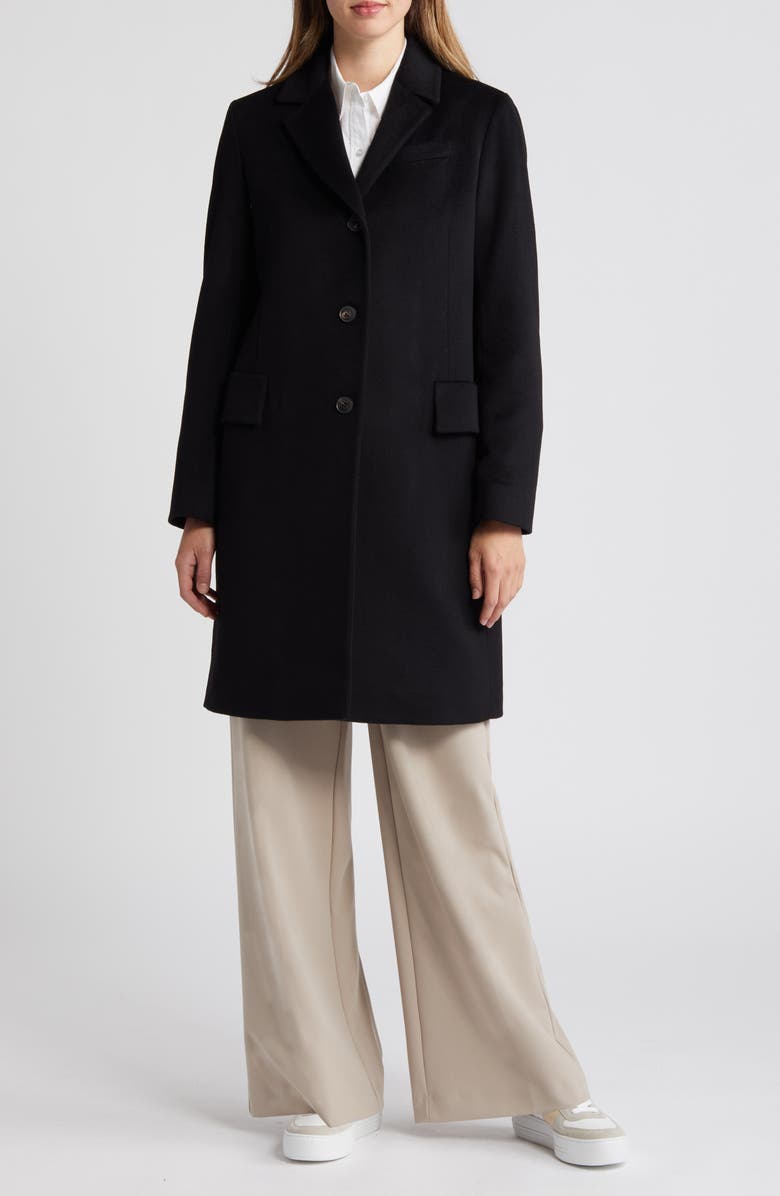 Fleurette Notch Collar Wool Coat, Main, color, 