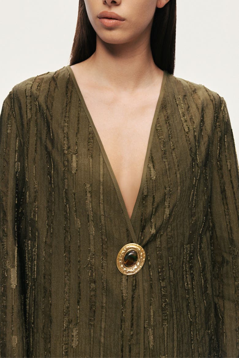 Textured Tailored Jacket, Alternate, color, Khaki
