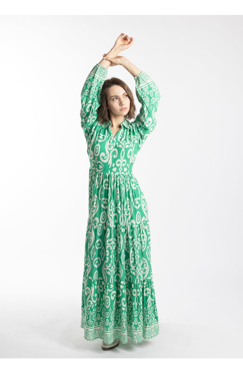 Le Fafo Alla Dress, Main, color, Green Printed