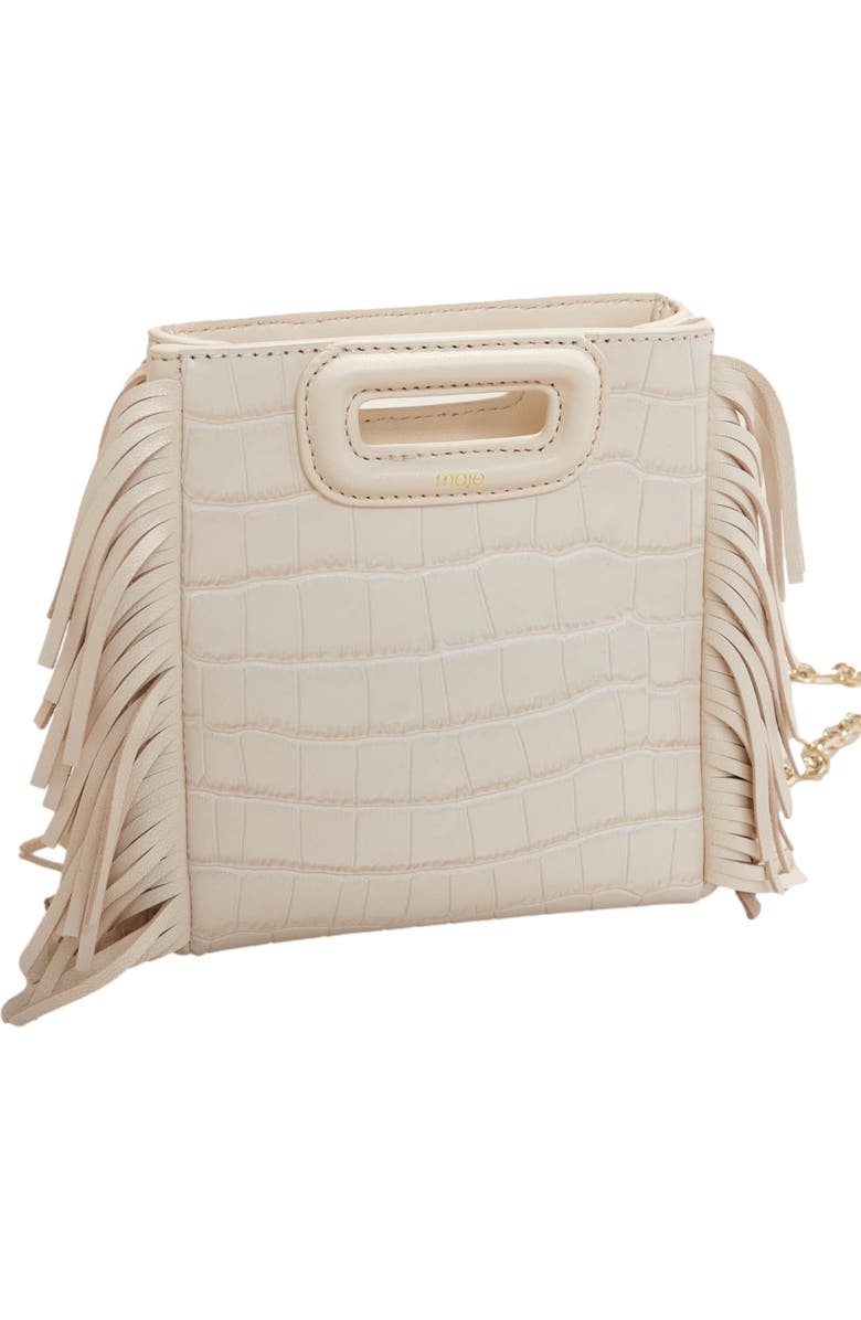 maje Mini embossed-leather M bag with chain, Alternate, color,