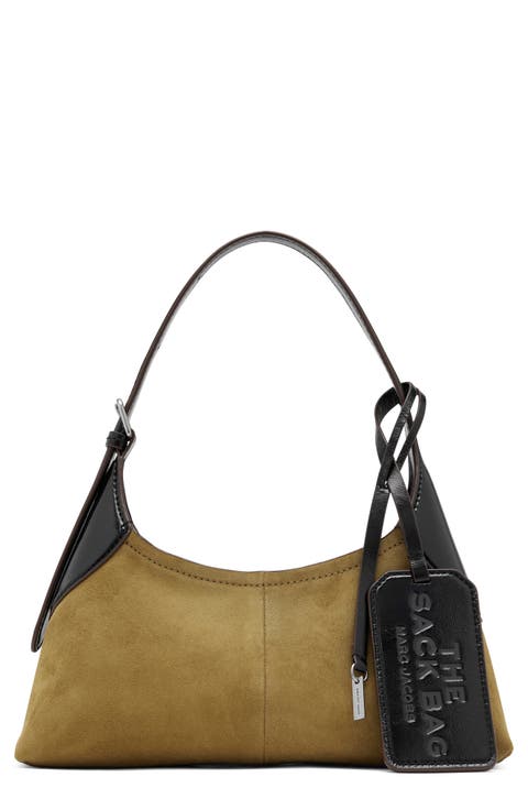 The Small Suede Belted Sack Bag