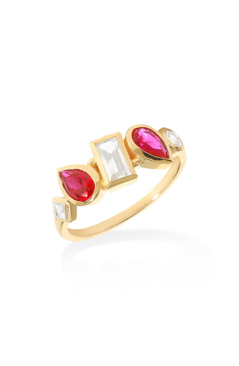 YS GEMS Lab Created Ruby & Gemstone Ring, Main, color, Pink