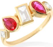 YS GEMS Lab Created Ruby & Gemstone Ring