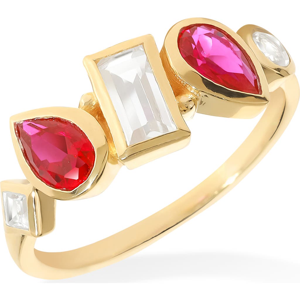 Ys Gems Lab Created Ruby & Gemstone Ring In Pink