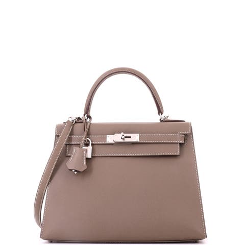 Kelly Handbag Grey Epsom with Palladium Hardware 28