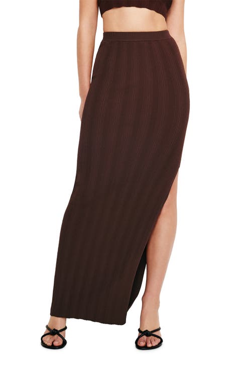 Rib Knit Maxi Skirt