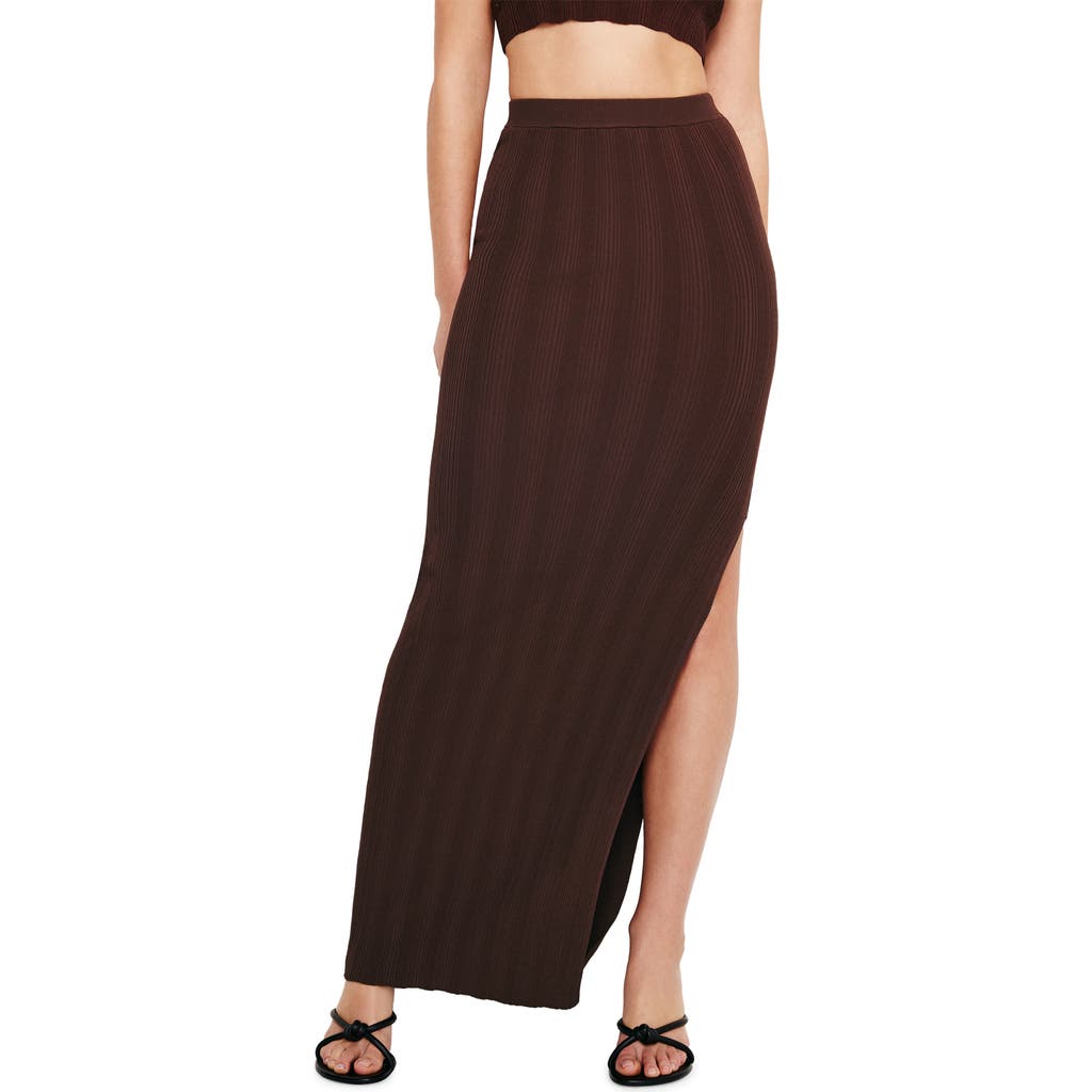 Good American Maxi Skirt In Espresso