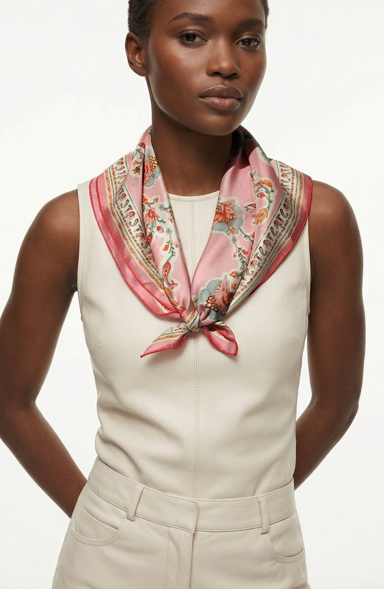 Jessie Zhao New York Blush Charm Double Sided Silk Scarf, Alternate, color, Pink