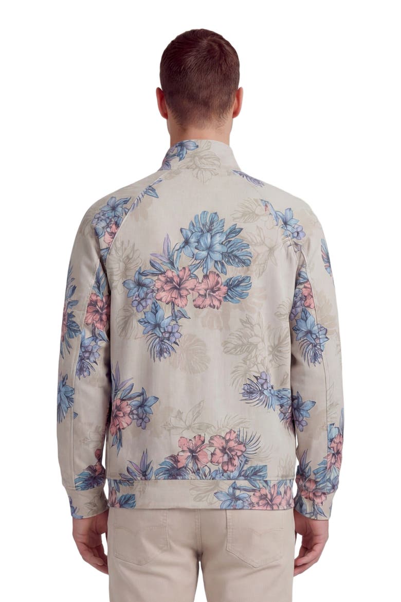 Exotic Floral Mens Printed Zip Jacket, Alternate, color, EXOTIC FLORAL NEUTRAL
