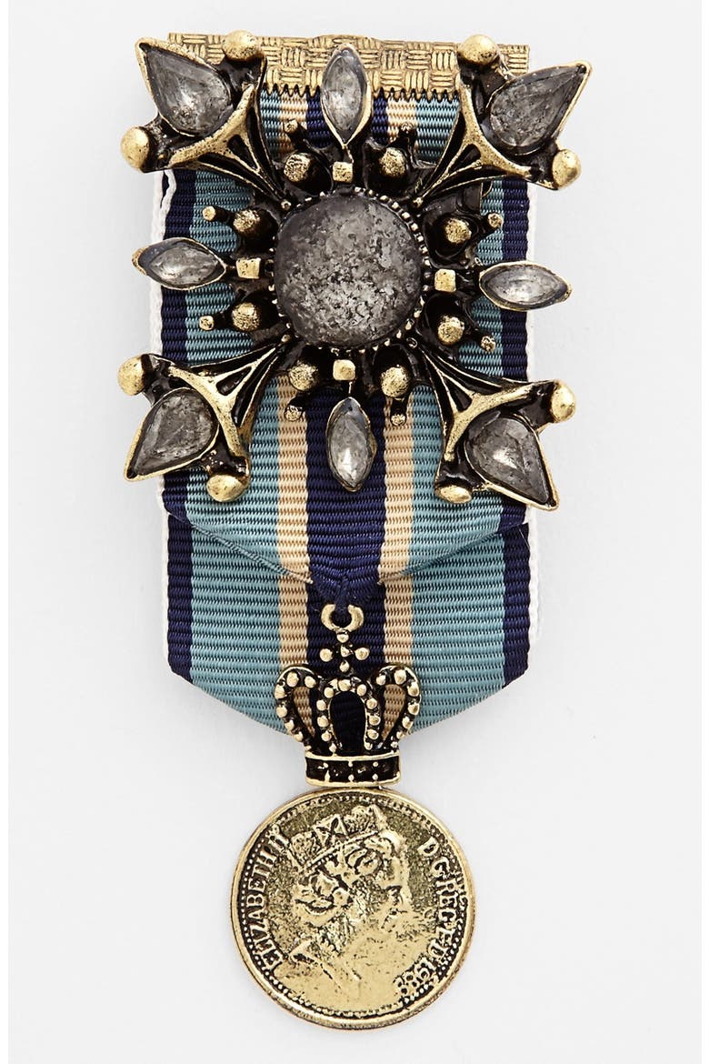 'Royal Highness' Military Pin, Main, color, TURQUOISE