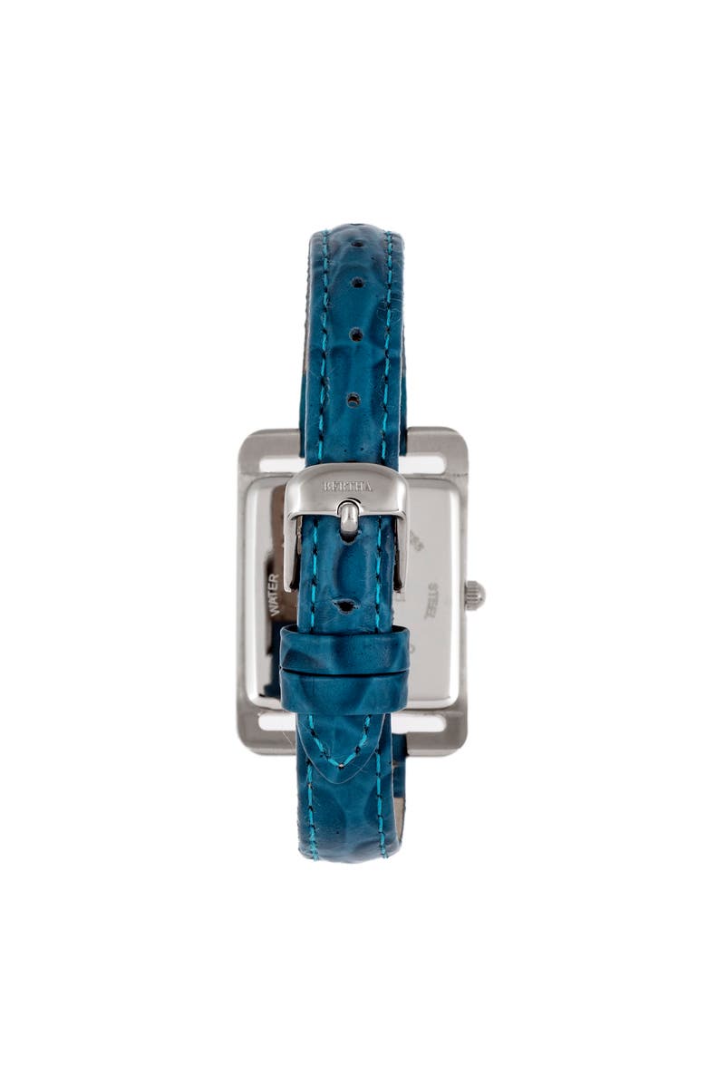 BERTHA Marisol Swiss MOP Leather-Band Watch, Alternate, color, Blue