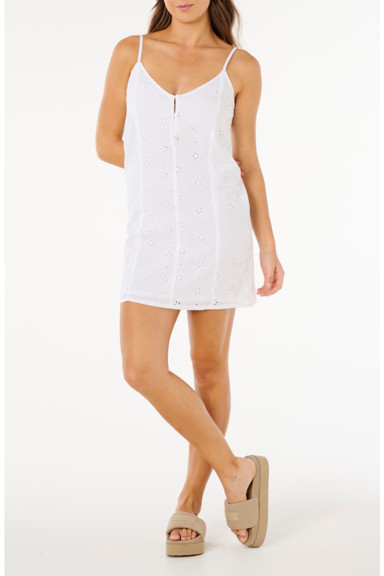 Oasis Broderie Sleeveless Minidress, Main, color, WHITE