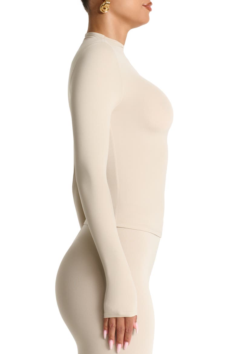 Mock Neck Top, Alternate, color, TAUPE