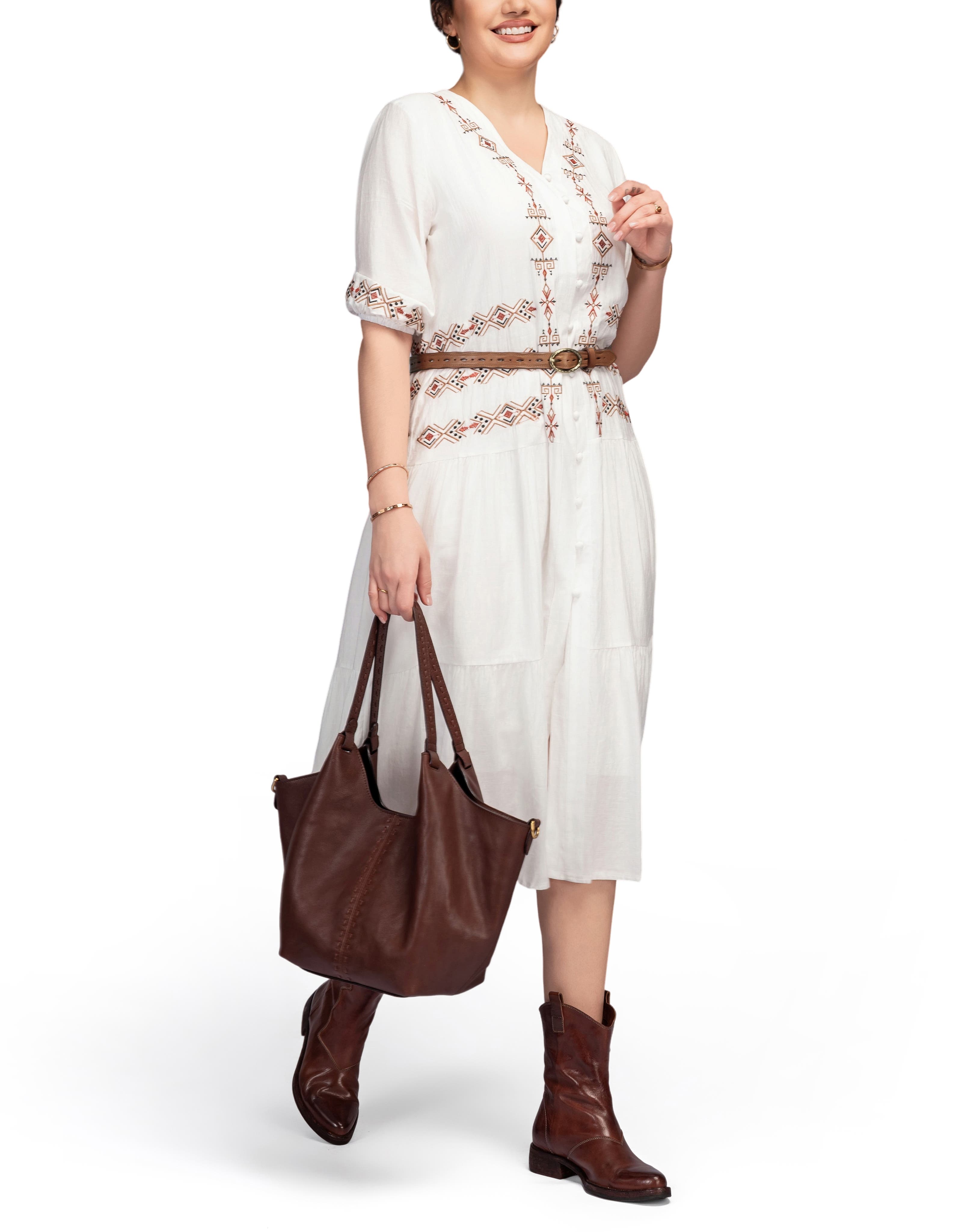 Magnolia Genuine Leather Handwoven Convertible Tote, Alternate, color, Brown