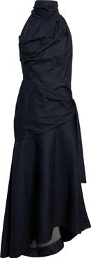 Zimmermann Valiant Draped Denim Halter Dress