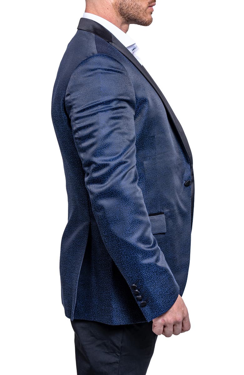 Maceoo Tesla Ascension2166 Blue Satin Jacquard Dinner Jacket, Alternate, color, Blue