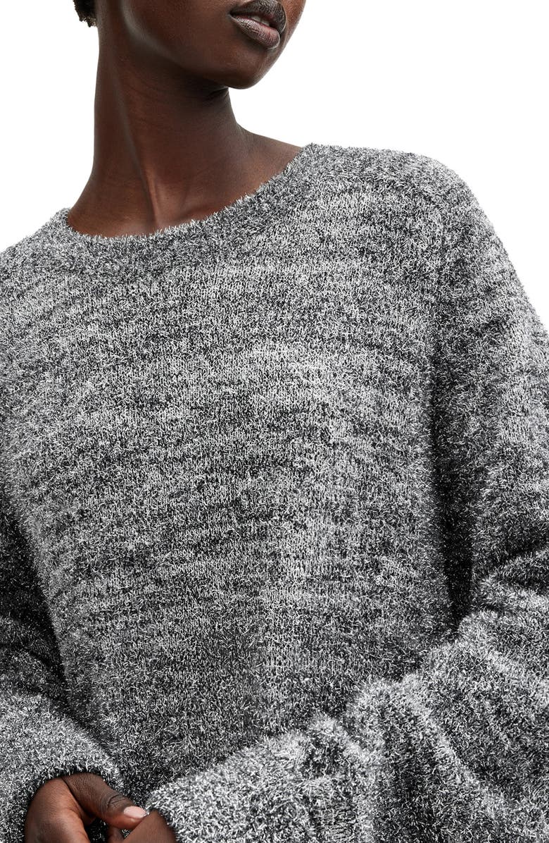 AllSaints Dazzle Long Sleeve Sweater Dress, Alternate, color, Gunmetal Grey