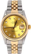 Pre-Owned Rolex Oyster Perpetual Datejust Automatic Watch Stainless Steel and Yellow Gold with Diamond Markers 36