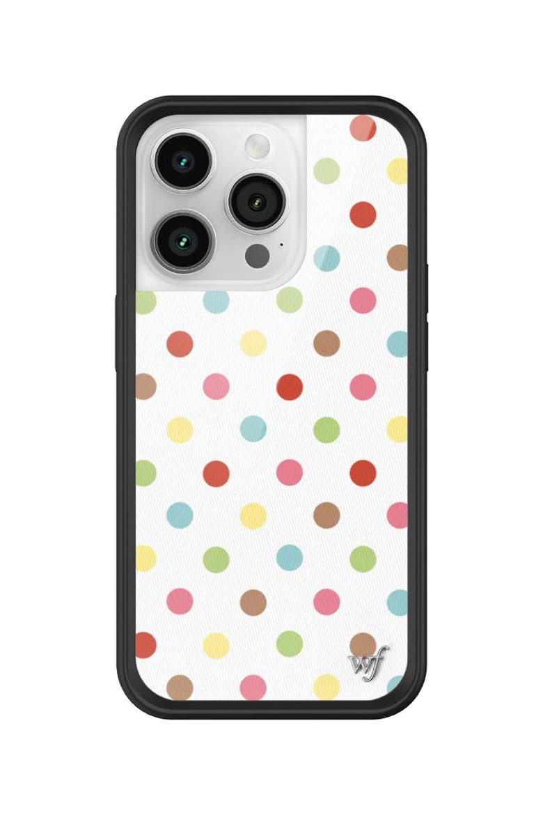 Confetti Polka Dots iPhone Case, Alternate, color, White