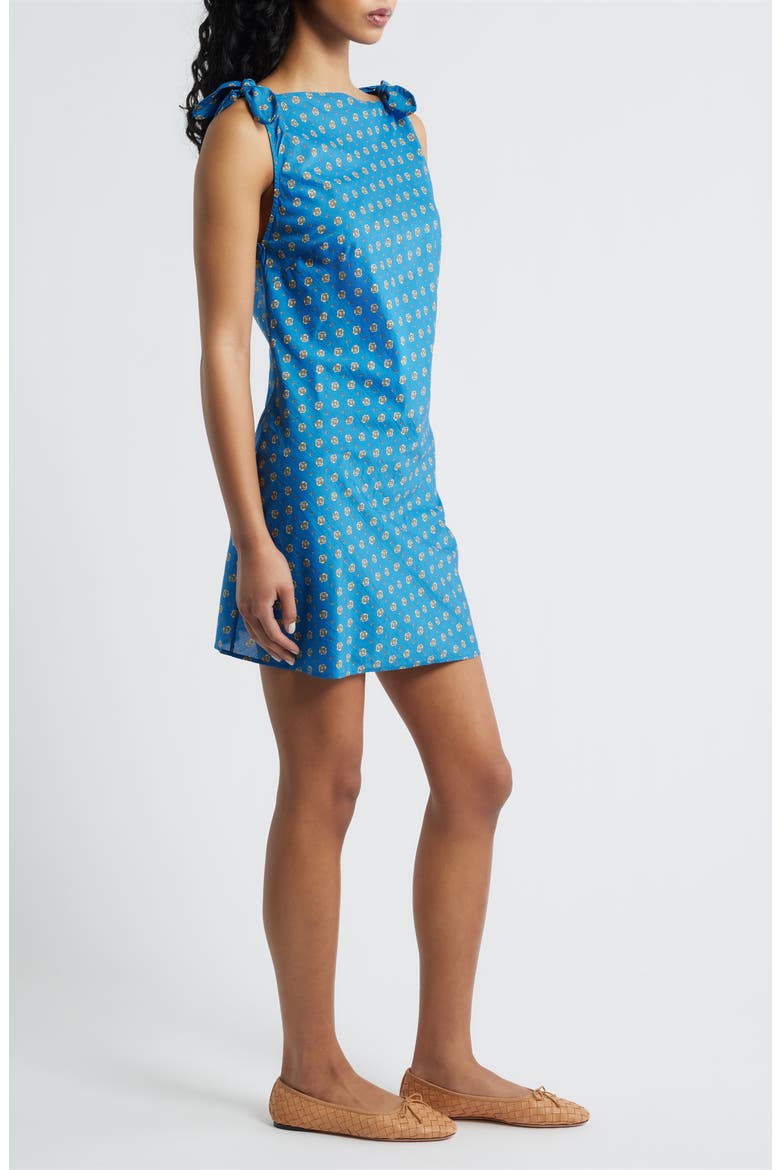 Maltina Print Sleeveless Cotton & Silk Minidress, Alternate, color, SANTORINI BLUE CADIZ FOULARD