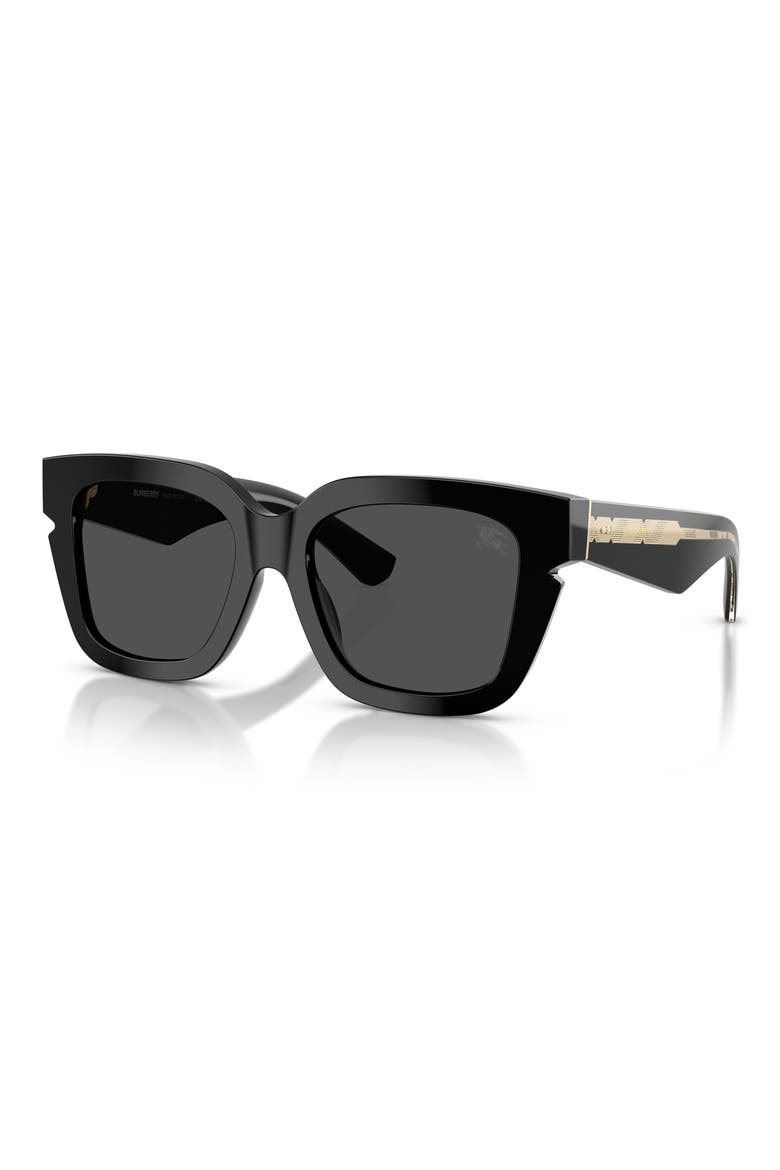 54mm Square Sunglasses, Alternate, color, BLACK / DARK GREY