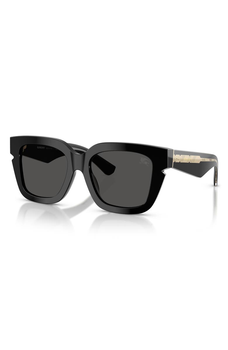 Burberry 54mm Square Sunglasses, Alternate, color, Black / Dark Grey