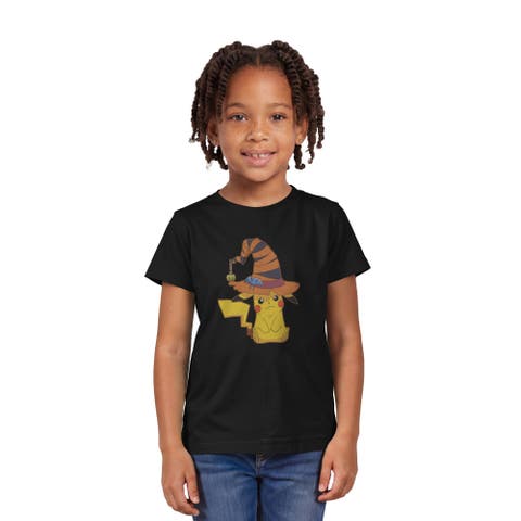 Girl's Pokemon Halloween Pikachu Witch Hat T-Shirt