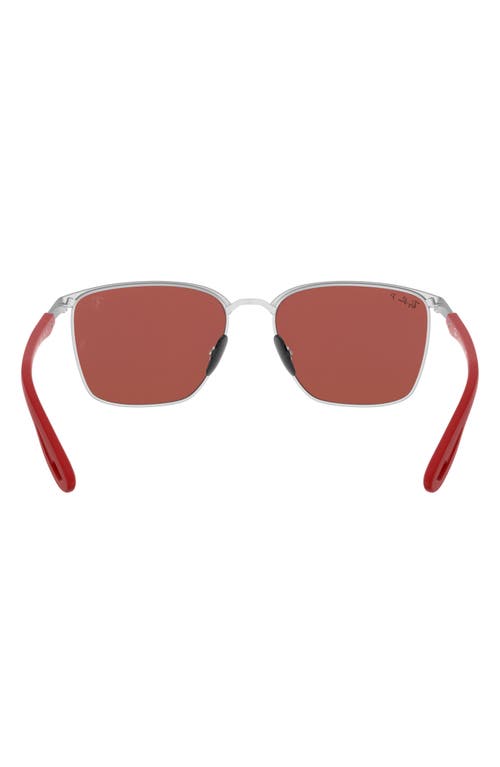Ray Ban Rb3673m Scuderia Ferrari Collection Sunglasses Red Frame Violet Lenses Polarized 56-17 In Brown