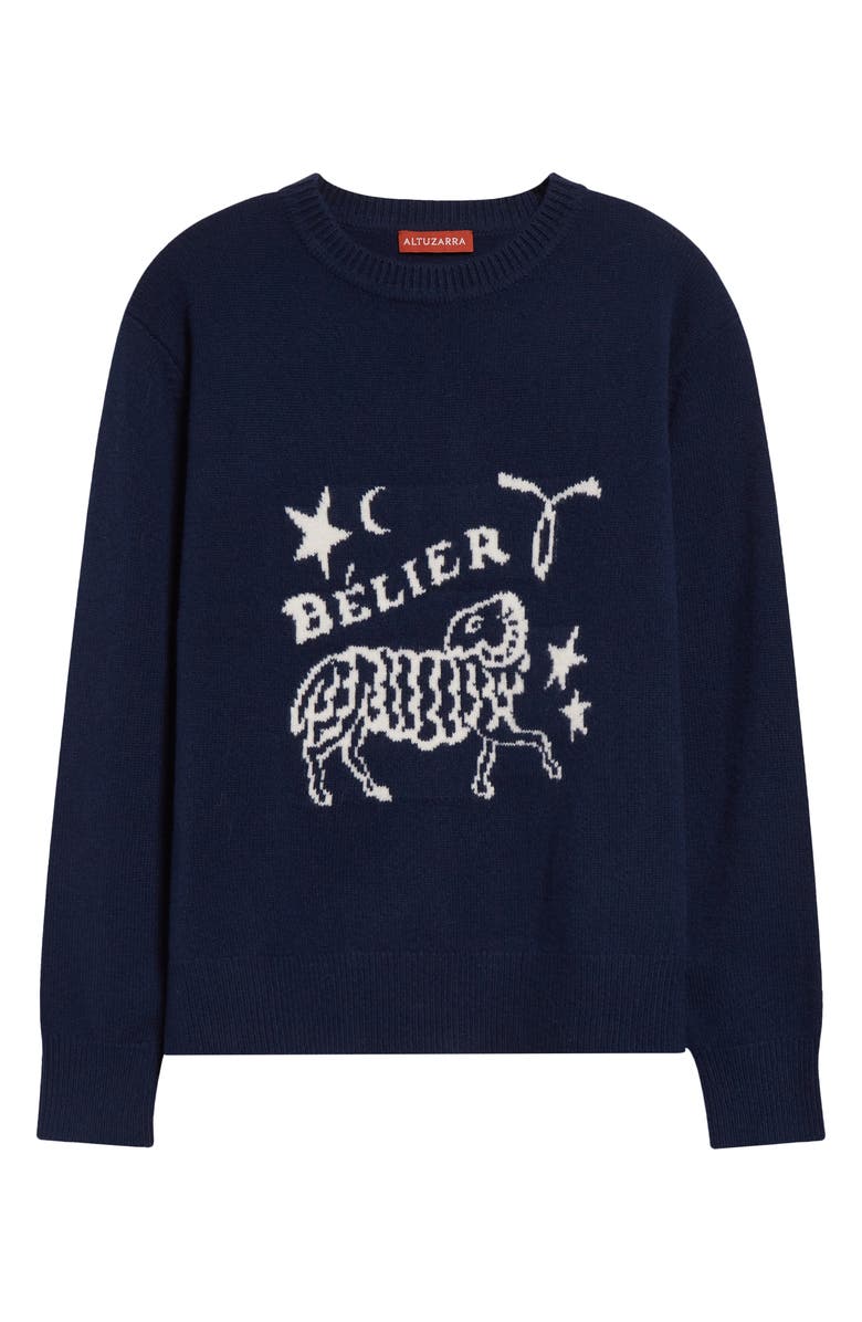 Altuzarra Zodiac Intarsia Virgin Wool Crewneck Sweater, Main, color,