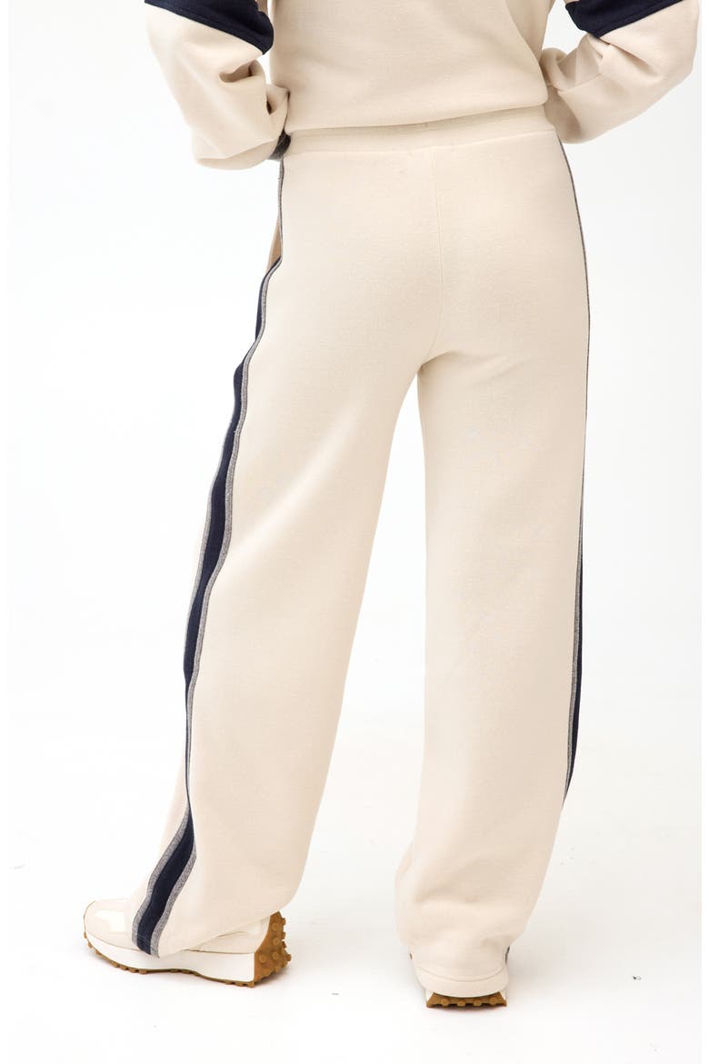 Lupita Side Stripe Fleece Pants, Alternate, color, TAPIOCA/ HEATHER GREY