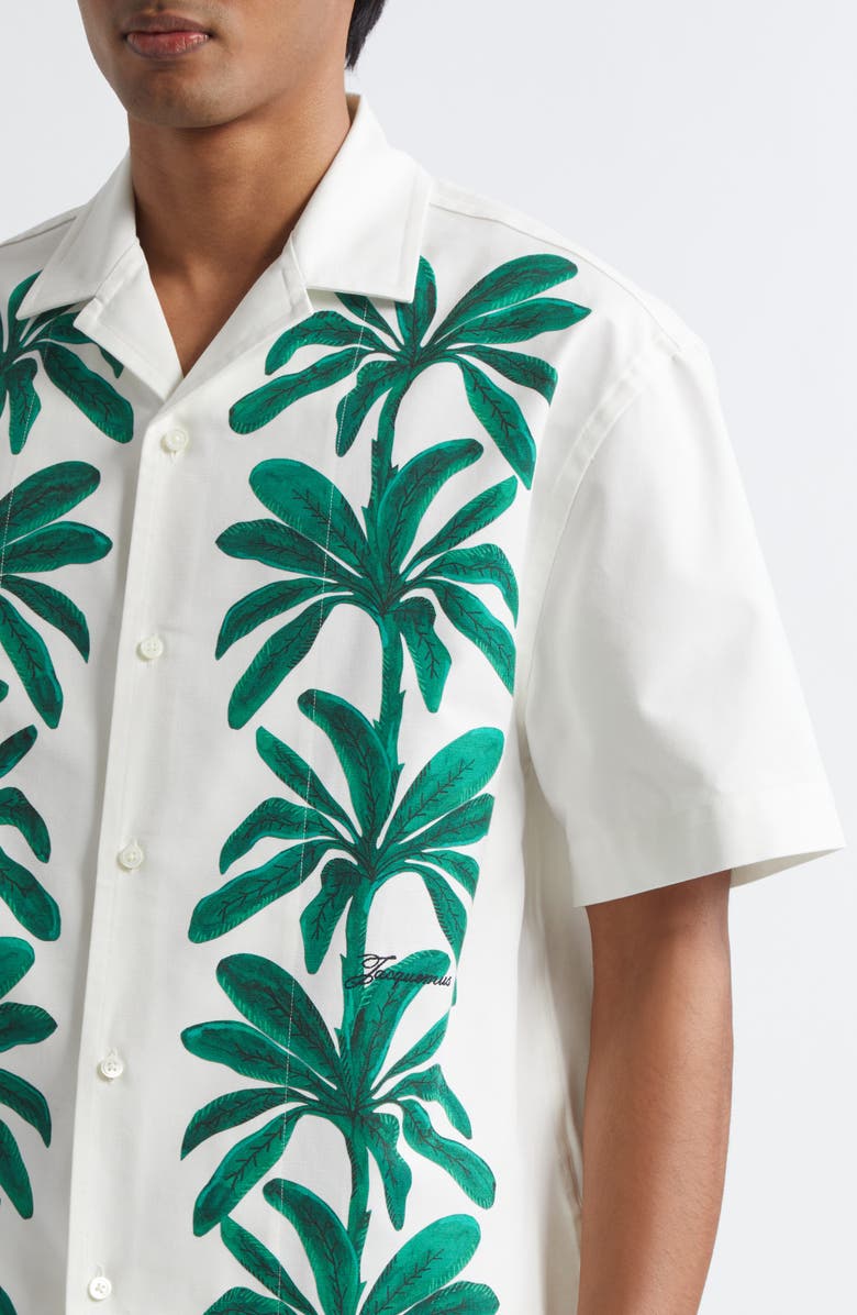Jacquemus La Chemise Jean Button-Up Shirt, Alternate, color, Print Painted Palmtrees W