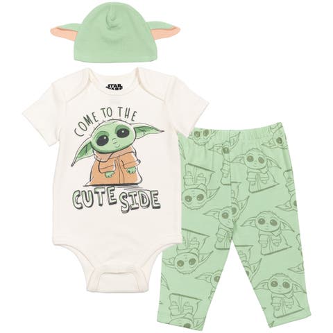 The Mandalorian Grogu Cosplay 3-Piece Bodysuit and Pants Set