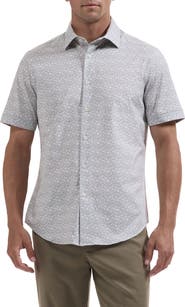 Bugatchi Miles OoohCotton® Floral Short Sleeve Button-Up Shirt