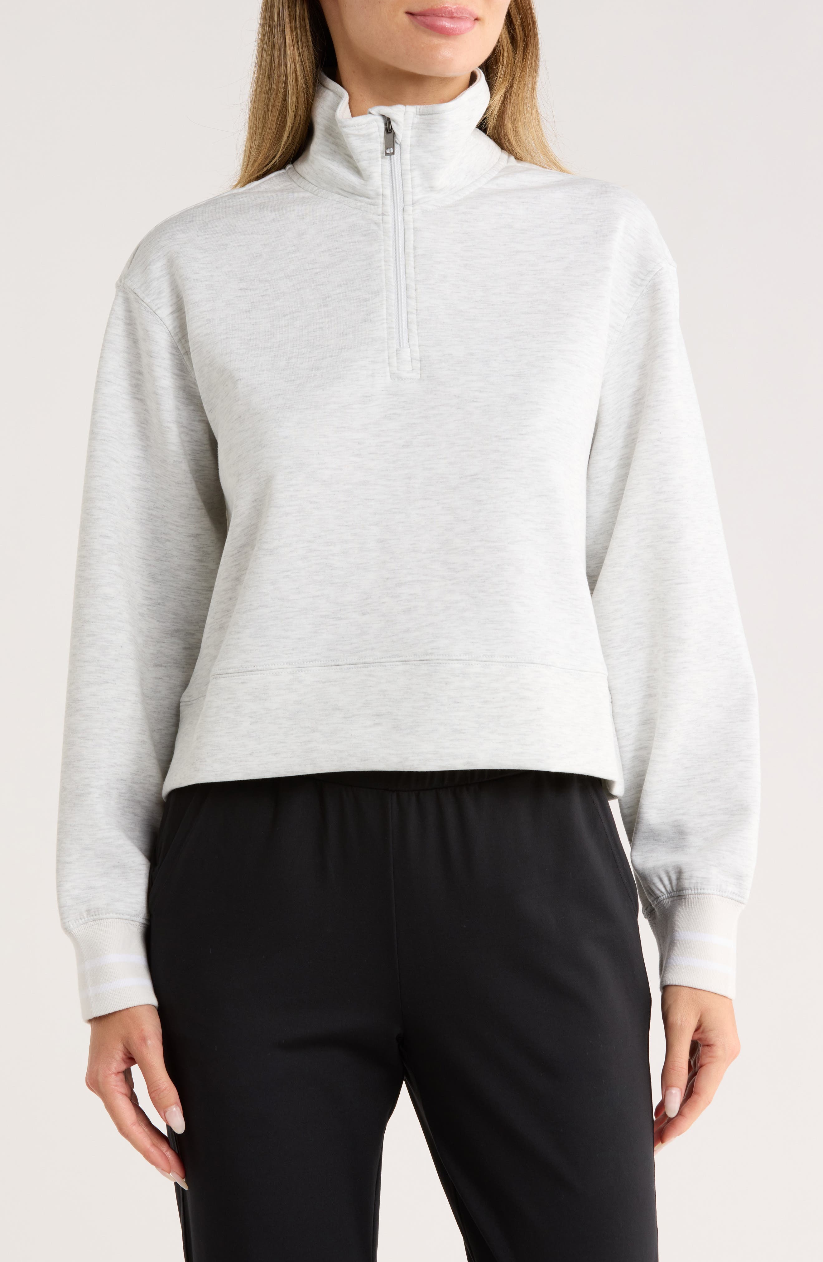 90 DEGREE BY REFLEX Georgetown Scuba Crop Half Zip Sweatshirt