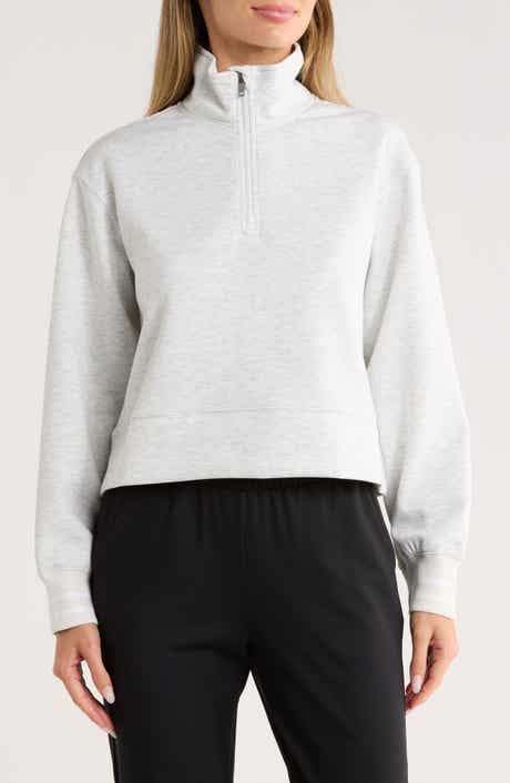 90 DEGREE BY REFLEX Georgetown Scuba Crop Half Zip Sweatshirt