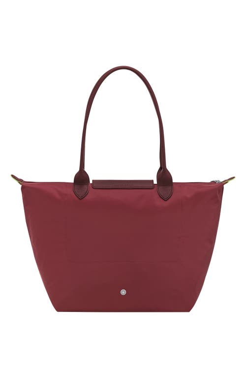 Longchamp Le Pliage Green Recycled Canvas Large Shoulder Tote In Red