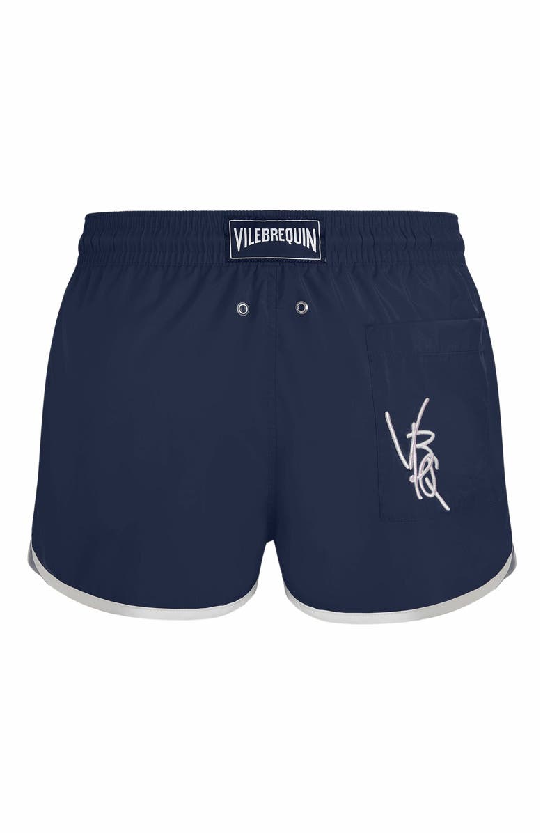Vilebrequin Men's Solid Ultra-Light Short Swim Trunks, Alternate, color, Bleu Marine