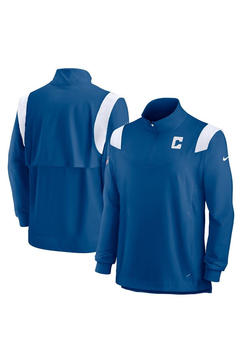 Men's Nike Royal Indianapolis Colts Sideline Coach Chevron Lockup Quarter-Zip Long Sleeve Top, Main, color, Royal