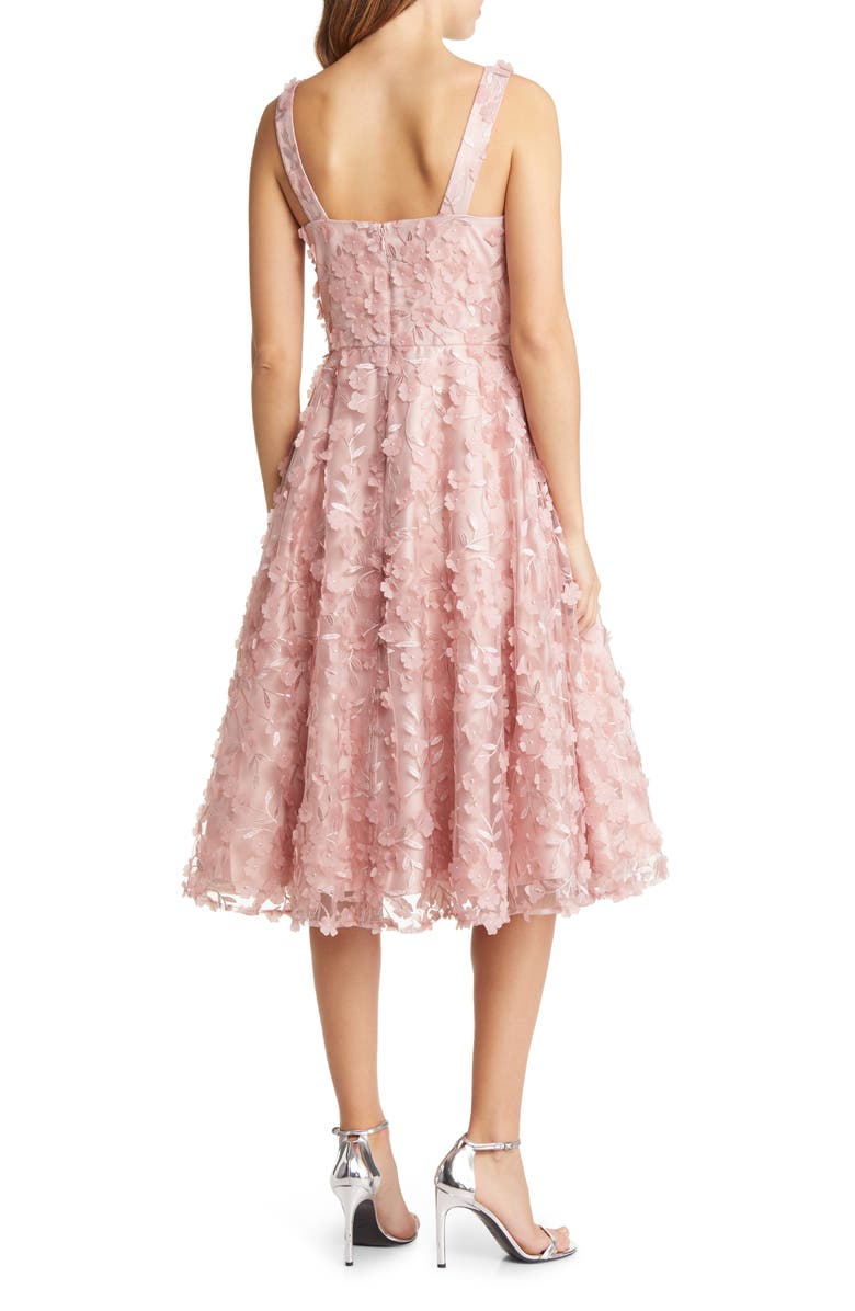 Eliza J 3D Appliqué Fit & Flare Cocktail Dress, Alternate, color, Blush