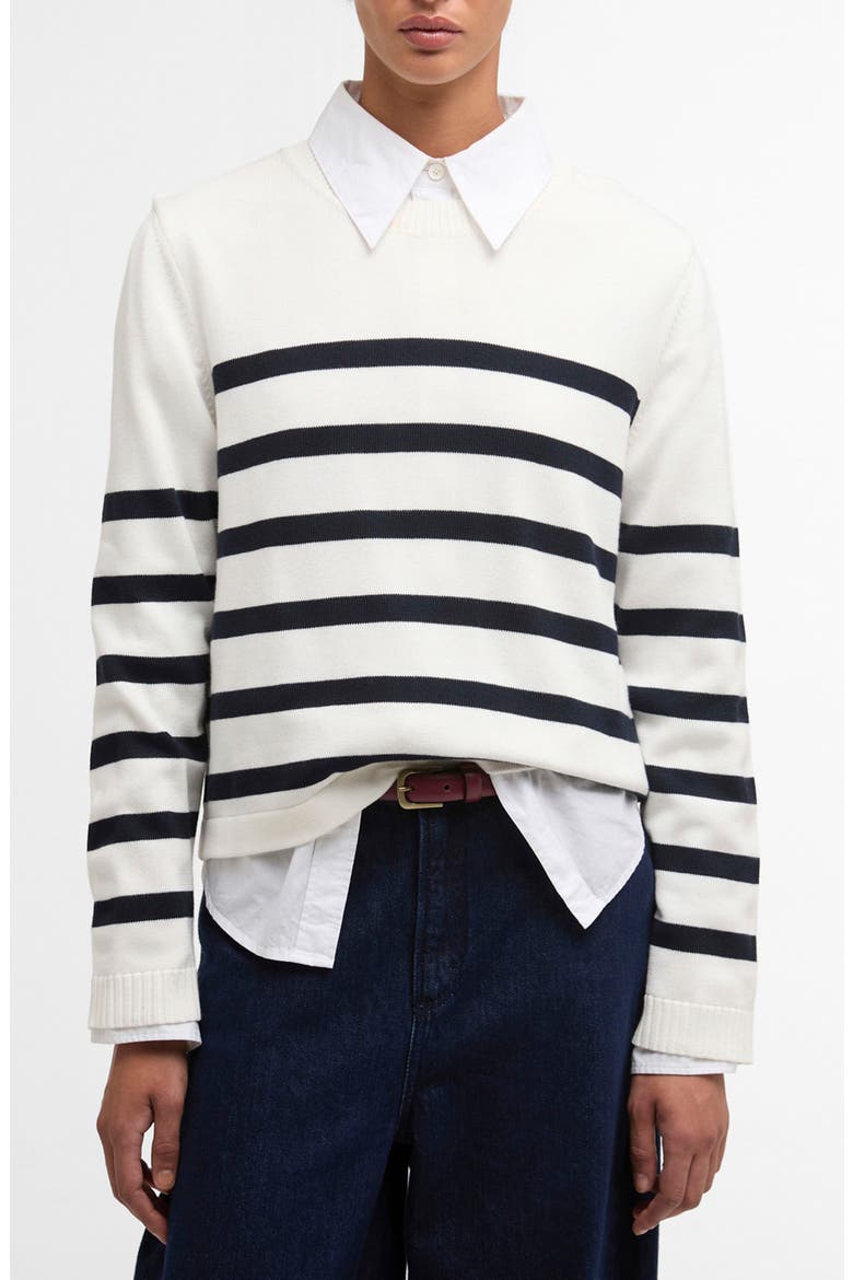 Fern Stripe Sweater, Main, color, CLOUD/ NAVY