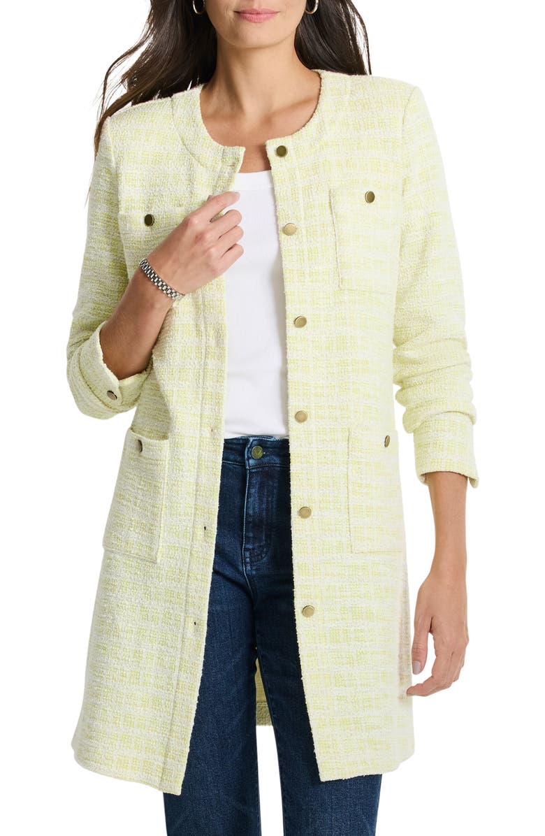 NIC+ZOE Textured Tunic Jacket, Main, color, Green Mix