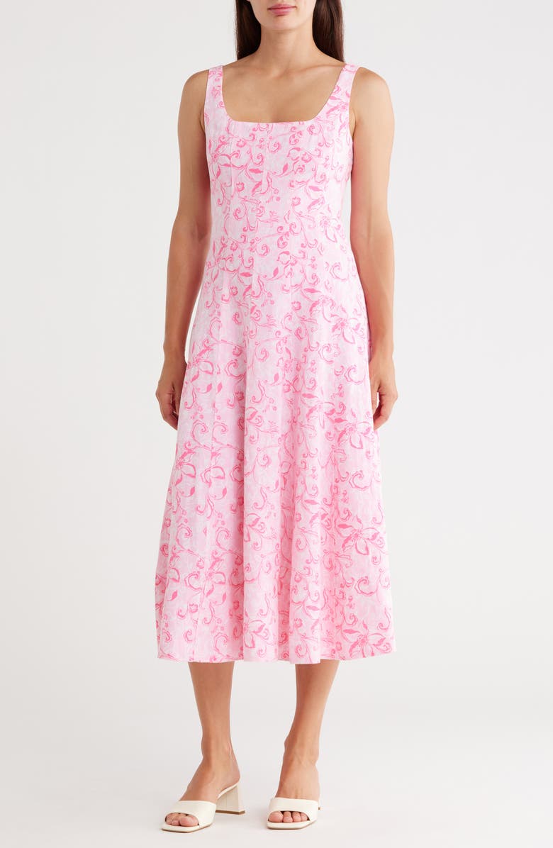 Calina Floral Cotton Jersey Fit & Flare Dress