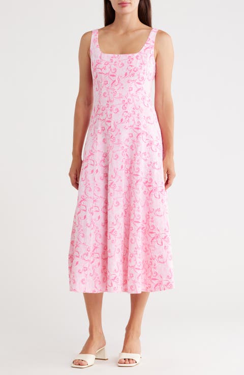 Calina Floral Cotton Jersey Fit & Flare Dress