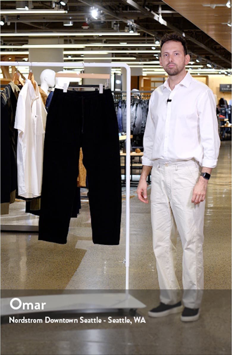 Drawstring Waist Cotton Corduroy Chef Pants, sales video thumbnail