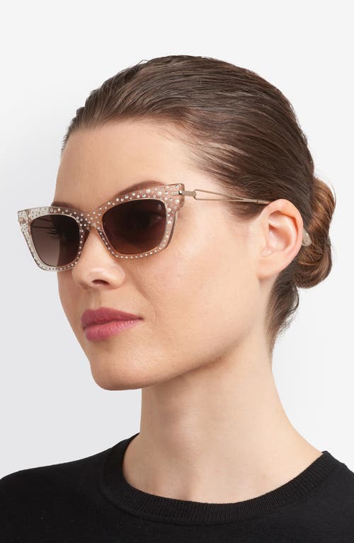 Stuart Weitzman 52mm Gradient Cat Eye Sunglasses In Brown