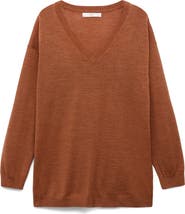 MANGO V-Neck Wool Pajama Sweater