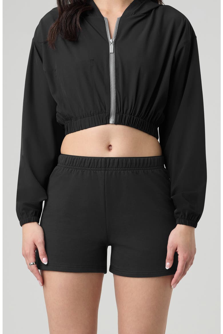 Relaxed French Terry Shorts, Alternate, color, BLACK