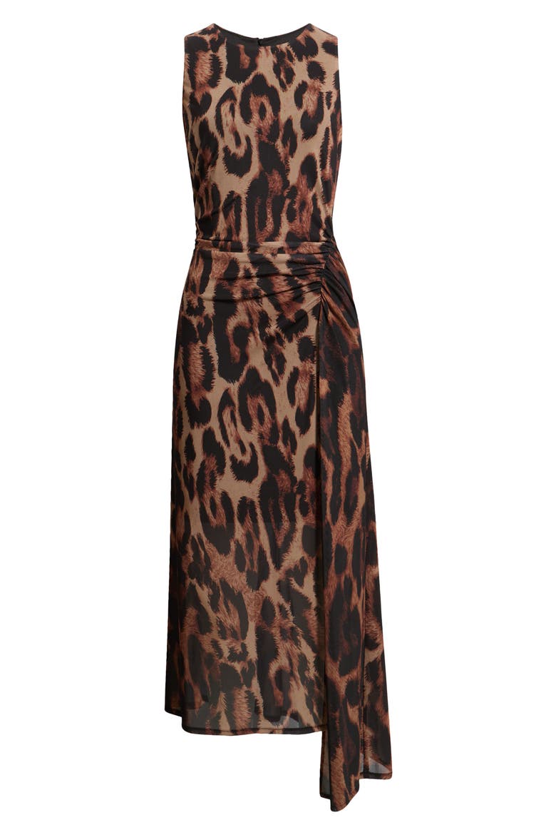 Animal Print Mesh Midi Dress, Alternate, color, BLACK MULTI