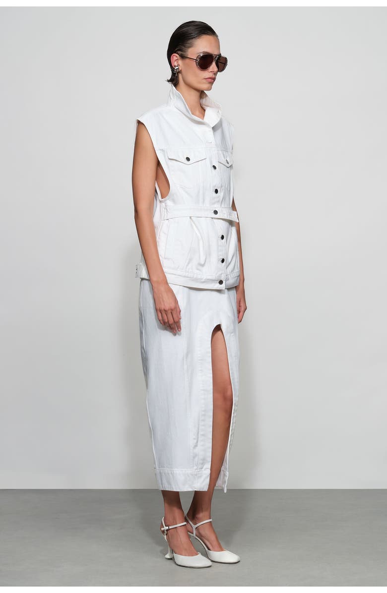 Et Ochs Alek Denim Midi Skirt, Alternate, color, White