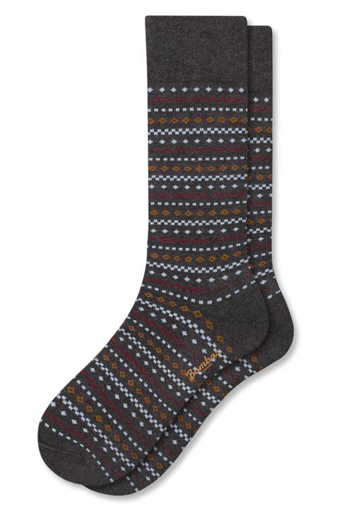 Micro Fair Isle Crew Socks